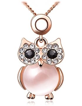 ATEIELLI® Halskette Eule Anhänger mit Rosegold Überziehen Geschenk für Damen #JW-C18