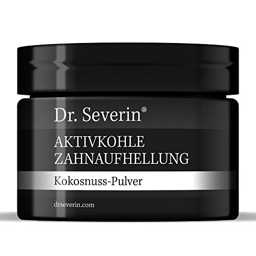 Dr. Severin® Aktivkohle Zahnaufhellung Kokosnuss-Pulver. Zahn-Bleaching. Schwarzes Pulver mit Zahnpasta mischen, für Zahnreinigung, direkte Wirkung. Zufriedenheitsgarantie. Beste deutsche Qualität.