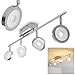 Produktbild LED Deckenleuchte Galli, Deckenlampe in Chrom, 4-flammig, mit verstellbaren Leuchtenköpfen, 4 x 6 Watt, 400 Lumen (1600 Lumen insgesamt), Lichtfarbe 3000 Kelvin (warmweiß)