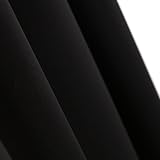 Deconovo Vorhang Blickdicht Schlaufen Gardinen Schlafzimmer Thermogardine Schlaufen Schlaufenschal 175×140 cm Schwarz 2er set - 5