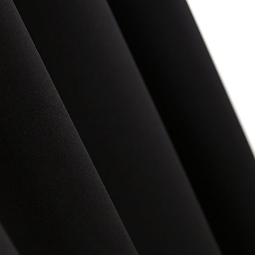 Deconovo Vorhang Blickdicht Schlaufen Gardinen Schlafzimmer Thermogardine Schlaufen Schlaufenschal 175×140 cm Schwarz 2er set - 5