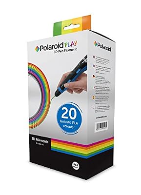 Polaroid – Lot de 2500–00 dessin technique 3D PL FP 3D, Plastic Filament en 20 couleurs scintillantes, 20 x 15 g, 5 m