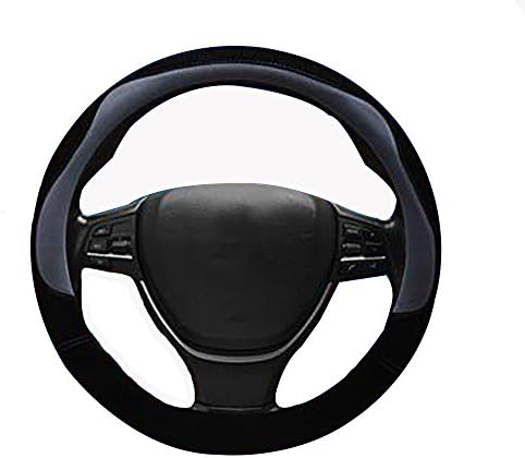 LIYUU Plush Winter Auto Car Steering Wheel Cover Universal 15 Inch,Gray