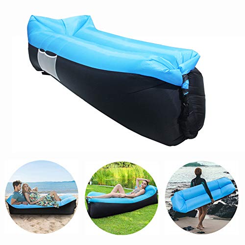 Yibidys Divano Gonfiabile Lounger Air Sofa Amaca, Upgrade Inflatable Lounger Couch for Home, Beach, Travelling, Camping, Hiking And Outdoor Activities (Blue)