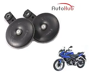 Auto Hub Bike Horn Set for Bajaj Pulsar AS 150 - Set of 2 (Black)