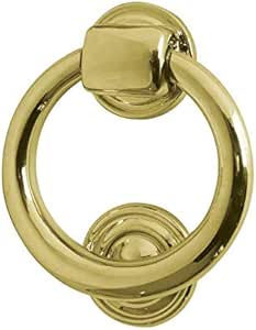 Battente Porta Ad Anello In Ottone Lucido - Classico Design Per Porte D'Ingresso E Mobili - Foto 2