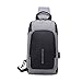 Produktbild Männer Brusttasche Anti-Diebstahl-Multi-Layer-Speicher Mit USB Lade Schulter Diagonal Cross-Bag Outdoor-Reise Kleine Tasche,Gray