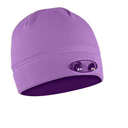 Preisvergleich Produktbild POWERCAP Beanie 4 LED leuchtende Beanie Mütze Ladies (flieder) - freihändiges Licht - praktisch zum Laufen, Jagen, Camping, Joggen, Grillen, SKI