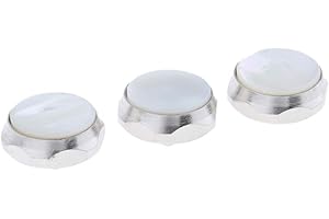 ALMENCLA 3 Stück Fingerknöpfe Trompete Finger Knöpfe Tasten Set aus Naturstein und Legierung - Weiß