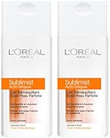 L'Or&eacute;al Paris Sublimist Anti-Fatigue Lait D&eacute;maquillant Eclat pour Peau Parfaite 200 ml - Lot de 2