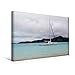Produktbild Calvendo Premium Textil-Leinwand 45 cm x 30 cm Quer, Katamaran in der Baie Mataorio (Bora Bora) | Wandbild, Bild auf Keilrahmen, Fertigbild auf Echter durch den Südpazifik Orte Orte