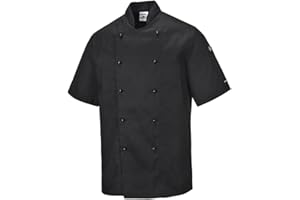 Portwest Veste cuisine Kent, Couleur: Noir, Taille: XS, C734BKRXS