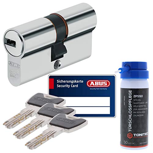 Preisvergleich Produktbild ABUS Sicherheitsschloss Schließzylinder Profilzylinder XP20 XP20S mit Sicherungskarte 35 / 50 und ToniTec Pflegespray