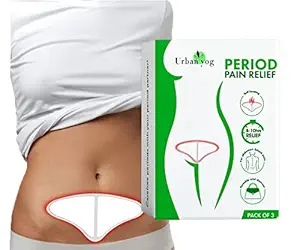 Urban yog Period Pain Relief Heat Patches (Pack of 3) | lasts for 10 hrs | sticks on skin | 100% Natural | Relief from menstrual & back pain