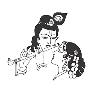 sai designs Murli Radha Krishna Stickers Wall Stickers (Pack of 1), Multicolor (VT66)