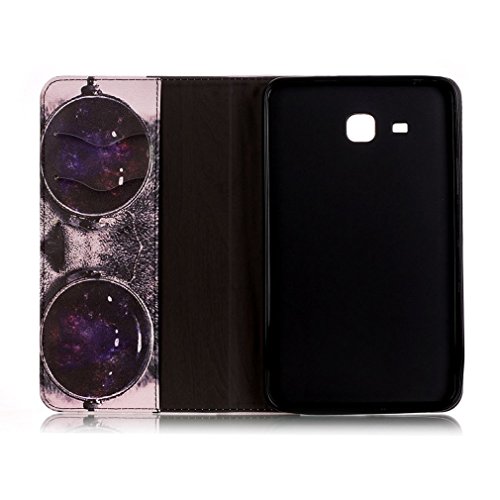 SZHTSWU Kunstleder Tasche für Samsung Galaxy Tab A 7.0 (2016) Tablette, Farbmalerei Serie PU Leder Tablette Tasche Hülle Schutzhülle Flip Wallet Case Ledertaschemit Kartenfächern und Ständerfunktion für Samsung Galaxy Tab A 7.0 SM-T280/SM-T285 (7 Zoll) Wi-Fi (2016)Tablet-PC (Brille Katze 09) - 4