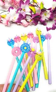 Tera13 (Pack of 12) Unicorn Donut Pens/ Beautiful Gel Pen Set for Kid/Return Gift for Girls