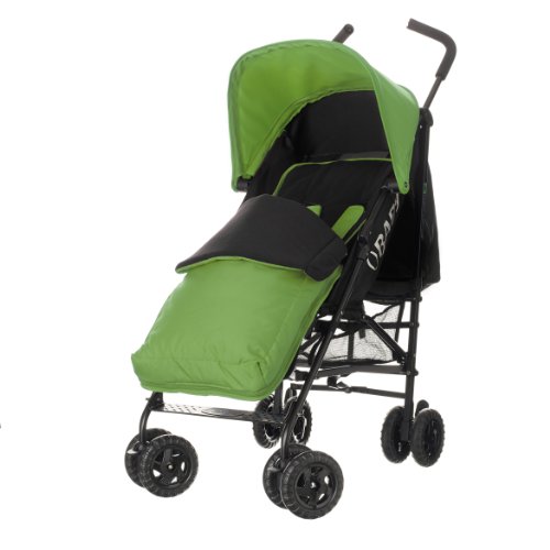 Obaby Atlas Black/Grey Stroller and Lime Footmuff