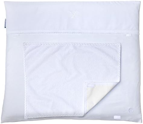 Changing Mat for Babies made by NORDIC COAST COMPANY | White with lace | 70 x 80 cm | REPLACEABLE TERRY TOWEL | FILLING INCLUDED | 100% OEKO-TEX® Standard 100 certified COTTON | washable at 40°C | Design: "Salt White" | MADE IN PORTUGAL