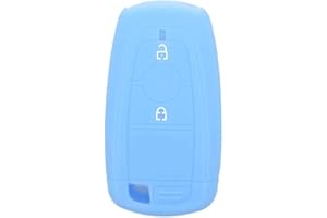 BROVACS Silicone Cover Protector Case Holder Skin Jacket Compatible with FORD EcoSport Mondeo Edge 2 Button Smart Remote Key Fob CV4712 Light Blue