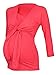 Happy Mama. Women's Maternity Nursing 2in1 Top Shirt Stretch 3/4 Sleeve. 619p (Coral, UK 12)