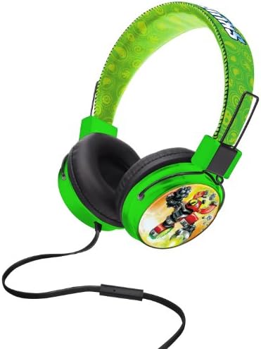 Skylanders Junior Customisable Headphones with Volume Limiter and Microphone - Green