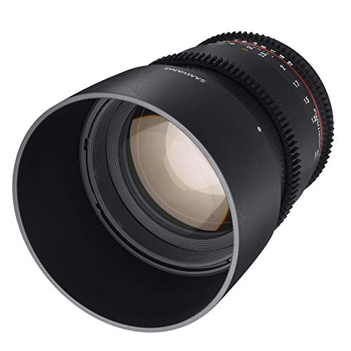 Samyang F1313006101 - Objetivo para vídeo VDSLR para Sony E (Distancia Focal Fija 85mm, Apertura T1.5-22 AS IF UMC II, diámetro Filtro: 72mm), Negro