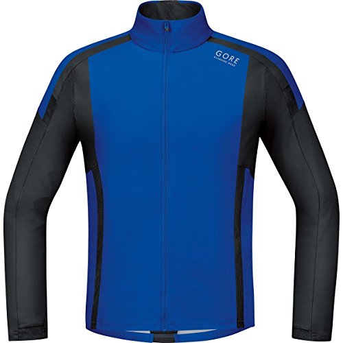 GORE RUNNING WEAR Herren Soft Shell Laufjacke/Shirt, GORE WINDSTOPPER, AIR WS SO Shirt long, Gre L, Blau/Schwarz, SWSAIR