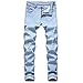 Produktbild Skinny Jeans Herren für Herren-Jeanshosen, Herren Regular Slim Fit Jeans Ripped Stretch Jeanshose Mode Persönlichkeit Hose Lange Blau,Dunkelblau,Hellblau