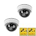 Produktbild Phot-R 2x Outdoor Indoor-Faelschungs-Imitation IR-Haube CCTV-blinkende rote LED Blinklicht die ueberwachung der Sicherheit Kamera-Attrappe mit Warnaufkleber - Weiss