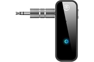 TFUFR Bluetooth 5.0 Audio Adapter 3.5mm AUX Car Bluetooth Transmitter Receiver, Mini Wireless Bluetooth Audio Adapter for Home Car PC Audio Music Headphones Speakers