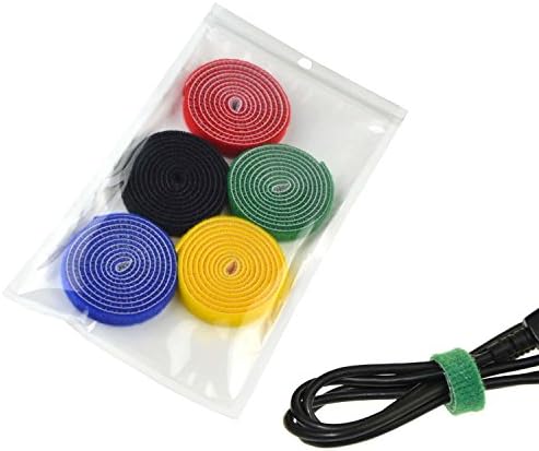 Zhiyi Reusable Cable Ties ONE-WRAP Self-Gripping Fastening Tape 5 Colors (1cm * 88cm/Roll) - 1 Pack