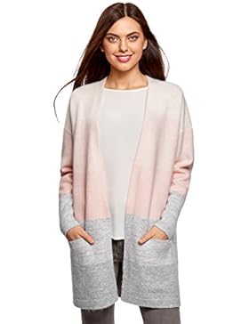 oodji Ultra Damen Lässiger Cardigan mit Seitentaschen