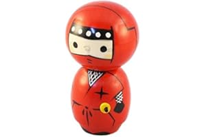JAPAN CRAFT Bambola Kokeshi - Ninja Red