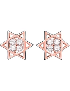 Yumilok Roségold 925 Sterling Silber Zirkonia Hexagramm Ohrstecker Ohrringe Hypoallergen Ohrschmuck für Damen...