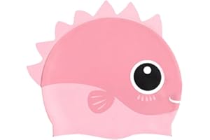 kina - Cuffia da Nuoto Bambini per Piscina, in Silicone, Ipoallergenica, Elastica e Soffice al tatto per Capelli corti e lunghi