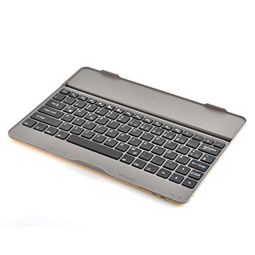 JAMMYLIZARD | Deutsche Tastatur für [ Samsung Galaxy Tab S 10.5 ] Kabelloses Bluetooth Keyboard Cover, GOLD / GRAUBRAUN