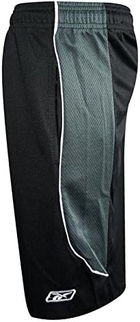 Reebok Men's Two-toned Performance Basketball Gym Mesh Shorts (Large, Black)