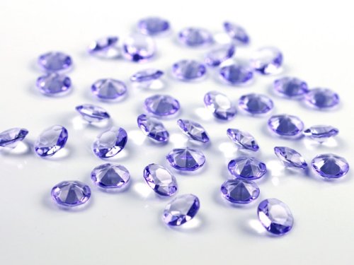 SiDeSo® Dekosteine lila 12mm Diamanten 100 Stück Acryl Tischdeko Hochzeit