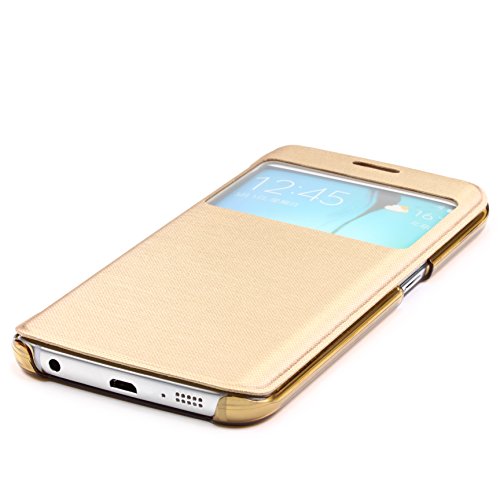URCOVER Samsung Galaxy S6 Edge Carcasa Protectora Plastico TPU en Champa a Oro Funda con Ventana Flip Case Wallet Cover Estuche Smartphone URCOVER Samsung Galaxy S6 Edge Carcasa Protectora Plastico TPU en Champa a Oro Funda con Ventana Flip Case Wallet Cover Estuche Smartphone