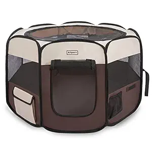 Portable Pet Playpen Foldable Kennels Playpen for Dog&Cat Carrying Case Travel Removable Shade Cover Predelivery Room Indoor Outdoor Water Resistant (Available in 4 Sizes)