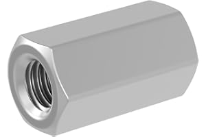 SECCARO prolunga dado M5, acciaio inossidabile V2A VA A2, DIN 6334, esagono, dado lungo, 20 pezzi