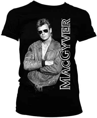 Officially Licensed Merchandise Cool Macgyver Girly Tee (Black), Medium