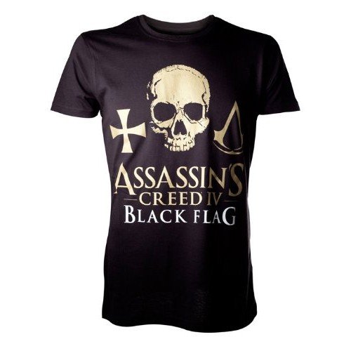 Preisvergleich Produktbild Assassins Creed 4 T-Shirt -L- Golden Logo Skull