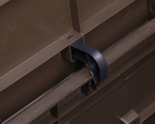 Kissenbox Auflagenbox Gartentruhe Terrassenbox Madera in Holzoptik braun rollbar - 8