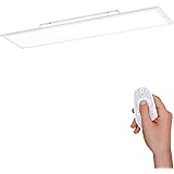 LED Panel flach, 100x25, dimmbare Decken-Lampe mit indirekter Deckenbeleuchtung | Farbtemperatur mit Fernbedienung einstellba
