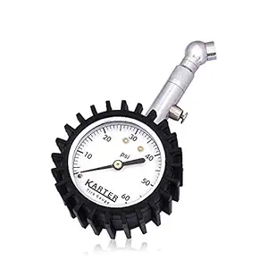 Squaircle Analog Tyre Pressure Gauge 100 PSI Car Truck Bicycle and Non-Slip Grip