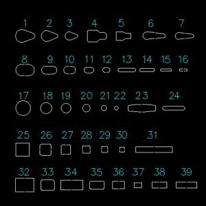 denshine 39 Form Stil Loch Locheisen Cutter Set Tool + 1 Kunststoff Fall - 8