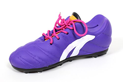 Spardose Fußballschuh Lila / Keramik mit echtem Schnürsenkel / 21 x 10 x 8 cm