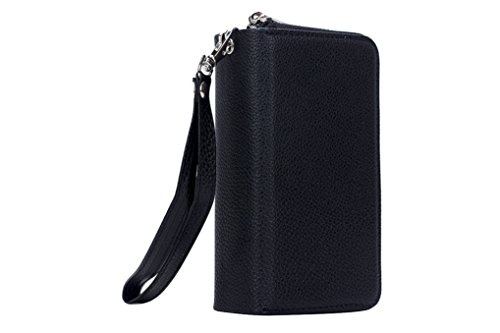 LOOKAY 2 in 1 Kunstleder Schutzhülle für iphone 6S iphone 6 Multifunktions-Tasche Wallet Kartenfächer Rückschale iphone 6s/6 Hülle Etui Case Cover in schwarz - 3